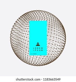 Abstract science or technology background. Graphic design. Network illustration. 3D grid surface.