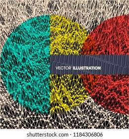 Abstract science or technology background. Graphic design. Network illustration. 3D grid surface.