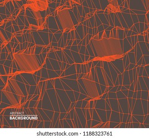 Abstrakter wissenschaftlicher oder technologischer Hintergrund. Grafikdesign. Netzwerk-Illustration. 3D-Rasteroberfläche.