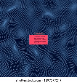 Abstract science or technology background. Graphic design. Network illustration with particle. 3D grid surface. 