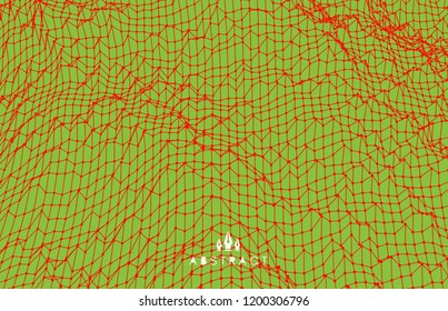 Abstract science or technology background. Graphic design. Network illustration. 3D grid surface.