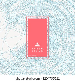 Abstract science or technology background. Graphic design. Network illustration. 3D grid surface.