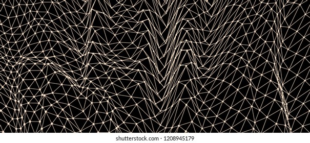 Abstract science or technology background. Graphic design. Network illustration. 3D grid surface.