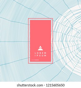 Abstract science or technology background. Graphic design. Network illustration. 3D grid surface.