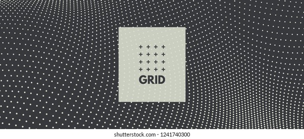 Abstract science or technology background. Graphic design. Network illustration. 3D grid surface.