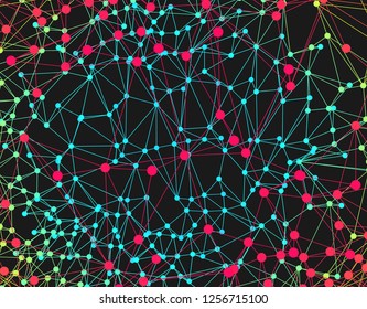 Abstract science or technology background. Graphic design. Network illustration. 3D grid surface.