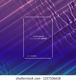 Abstract science or technology background. Graphic design. Network illustration with particle. 3D grid surface. 