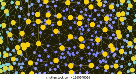 Abstract science or technology background. Graphic design. Network illustration. 3D grid surface.