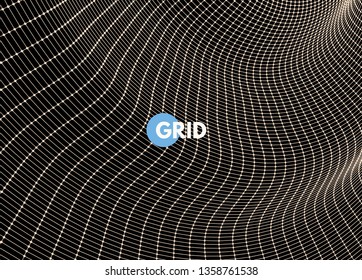 Resumen de antecedentes científicos o tecnológicos. Diseño gráfico. Ilustración de red. Superficie de cuadrícula 3D.
