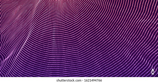 Abstrakter wissenschaftlicher oder technologischer Hintergrund. Grafikdesign. Netzwerk-Illustration mit Teilchen. 3D-Rasteroberfläche. 