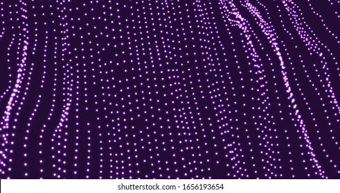 Abstract science or technology background. Graphic design. Network illustration with particle. 3D grid surface. 