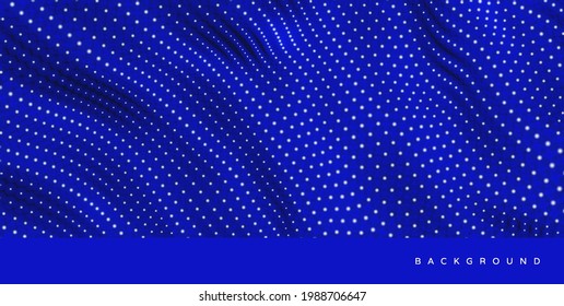 Abstract science or technology background. Graphic design. Network illustration with particle. 3D grid surface. 