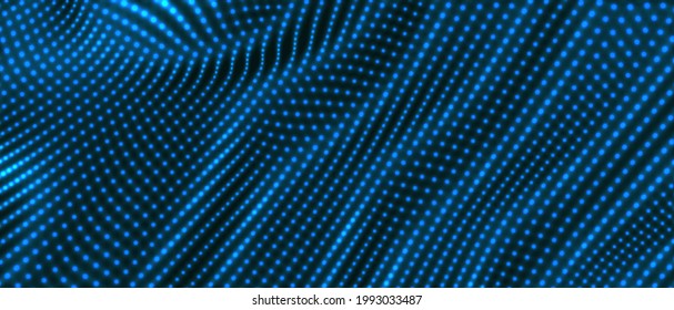 Abstract science or technology background. Graphic design. Network illustration with particle. 3D grid surface. 