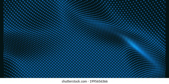 Abstract science or technology background. Graphic design. Network illustration with particle. 3D grid surface. 