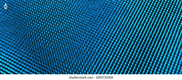 Abstrakter wissenschaftlicher oder technologischer Hintergrund. Grafikdesign. Netzwerk-Illustration mit Teilchen. 3D-Rasteroberfläche. 