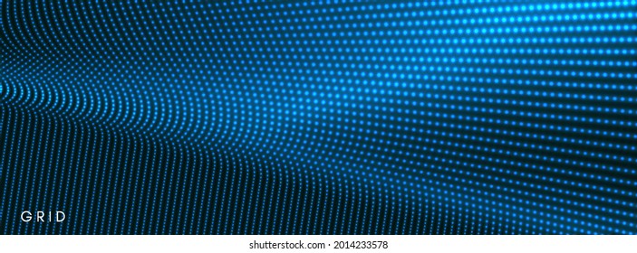 Abstract science or technology background. Graphic design. Network illustration with particle. 3D grid surface. 
