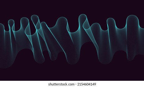 Abstract science or technology background. Graphic design. Wavy vector background