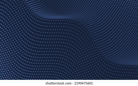 Abstract science or technology background. Graphic design. Network illustration with particle. 3D grid surface. 