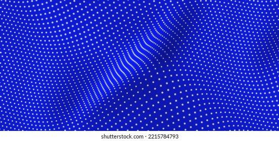 Abstract science or technology background. Graphic design. Network illustration with particle. 3D grid surface. 