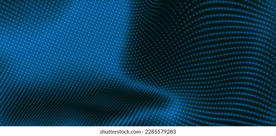 Abstract science or technology background. Graphic design. Network illustration with particle. 3D grid surface. 