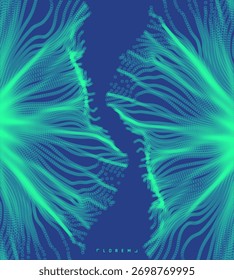 Resumo de ciência ou tecnologia. Design gráfico. Ilustração da rede. superfície da grade 3D. Ilustração para brochura, cartaz, capa, cartão, apresentação, folheto ou banner.