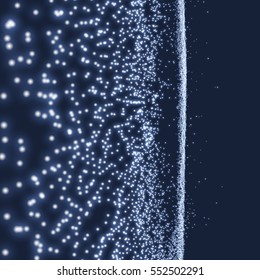 Abstract Science or Technology Background. Graphic Design. Network Illustration with Particle. 3D Grid Surface. Cyberspace Grid 