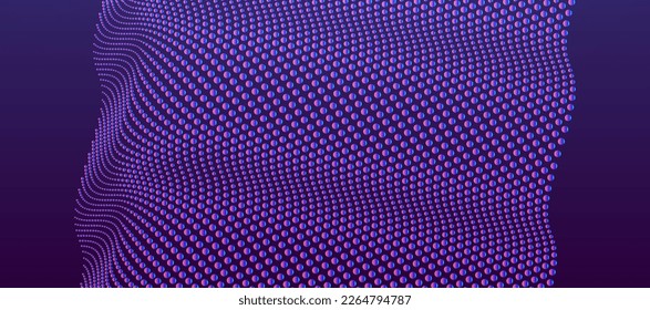 Abstract science or technology background with heap of tiny spheres. Backdrop with huge massive of small beads. 3D illustration for brochure, poster, presentation, flyer or banner.