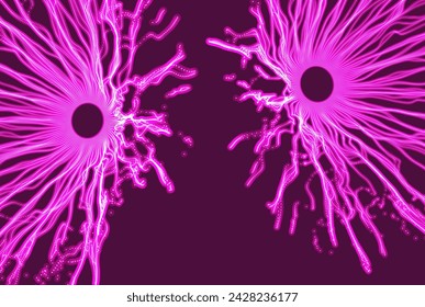 Abstract science or technology background. Hole made from flying particles. Array with dynamic particles. Vector illustration.