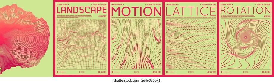 Abstract science or technology background. Lattice structure. 3d grid surface. Cover design template. Vector illustration for brochure, poster, presentation, flyer or banner.