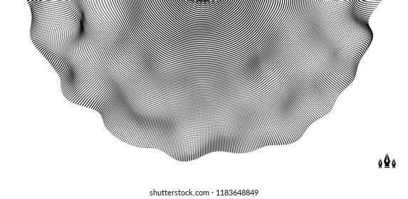 Abstrakter wissenschaftlicher oder technologischer Hintergrund. Netzwerk-Illustration mit Teilchen. 3D-Rasteroberfläche. 