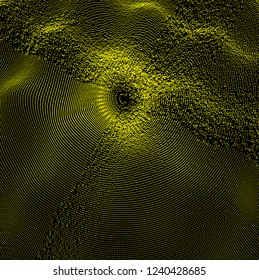 Abstract science or technology background. Network illustration with particle. 3D grid surface. 