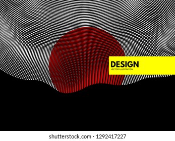 Abstract science or technology background. Network illustration with particle. 3D grid surface. 