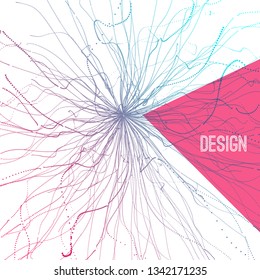 Abstract science or technology background. Network illustration with particle. 3D grid surface.  