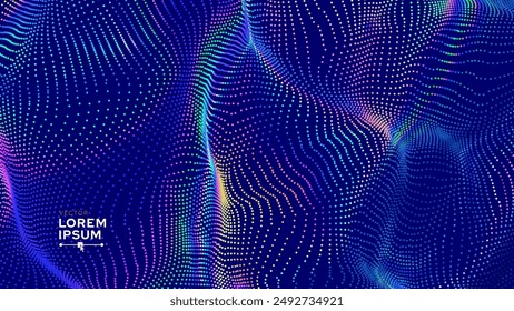 Abstract Science Or Technology Background. Tech Science Presentation Conference Event Banner Graphic Design. 3D Grid Surface. Vector Illustration.