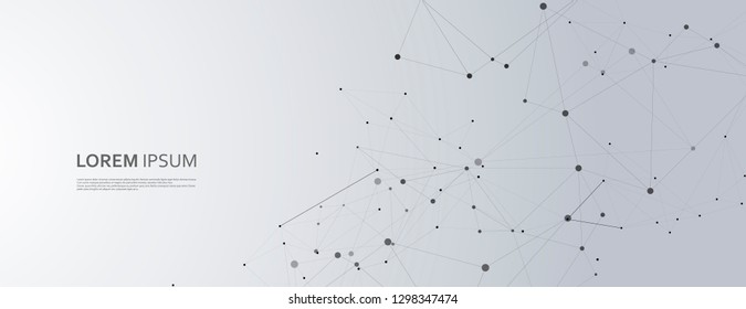Abstract science and technology design. Banner with text and pattern.