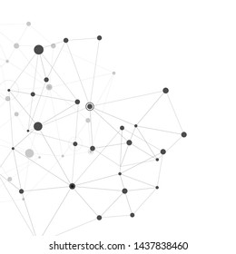 Abstract science and technology design. Lines and dots connect concept