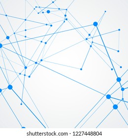 Abstract science technology vector background with connection polygonal structure.