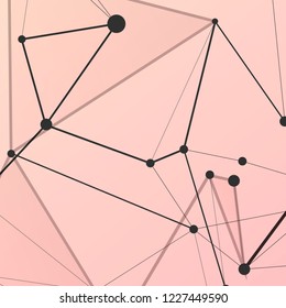 Abstract science technology vector background with connection polygonal structure.