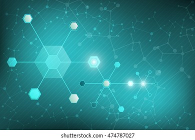 Abstract Science template, with a DNA molecules concept
