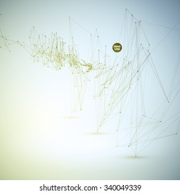 Abstract Science Vector Background. Geometric Polygonal Shape. Connecting Dots and Lines Structure  