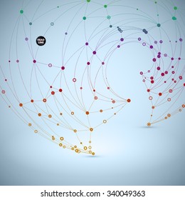 Abstract Science Vector Background. Geometric Polygonal Shape. Connecting Dots and Lines Structure  