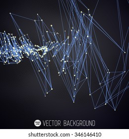 Abstract Science Vector Background. Geometric Polygonal Shape. Connecting Dots and Lines Structure