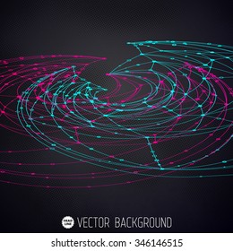 Abstract Science Vector Background. Geometric Polygonal Shape. Connecting Dots and Lines Structure