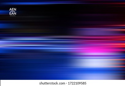 Abstract science wallpaper with speed light moving fast bright blurred lines. Cover design for internet communication data computing marketing technology. Futuristic art with fluid bright gradients.