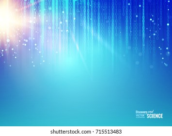 Abstract scientific background. Abstraction for science presentations. Bigdata array of fallen digits in matrix style. Abstract futuristic background. Vector illustration.