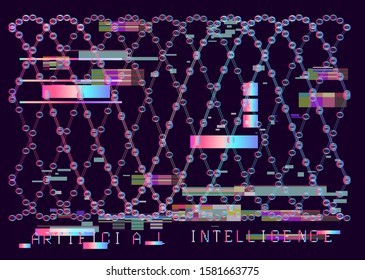 Abstract scientific background with DNA chain structure or Deoxyribonucleic acid molecule. Biotechnology, biochemistry, genetics and Artificial Intelligence in Healthcare concept.