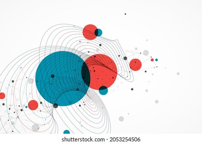 Abstract scientific background with a twisted figure and plexus effect.