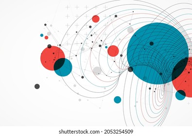 Abstract scientific background with a twisted figure and plexus effect.