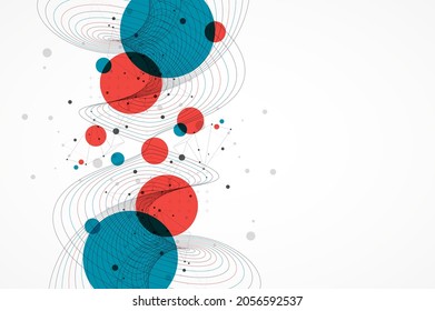 Abstract scientific background with a twisted figure and plexus effect.