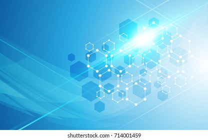 abstract scientific concept cube hexagon molecular pattern design background